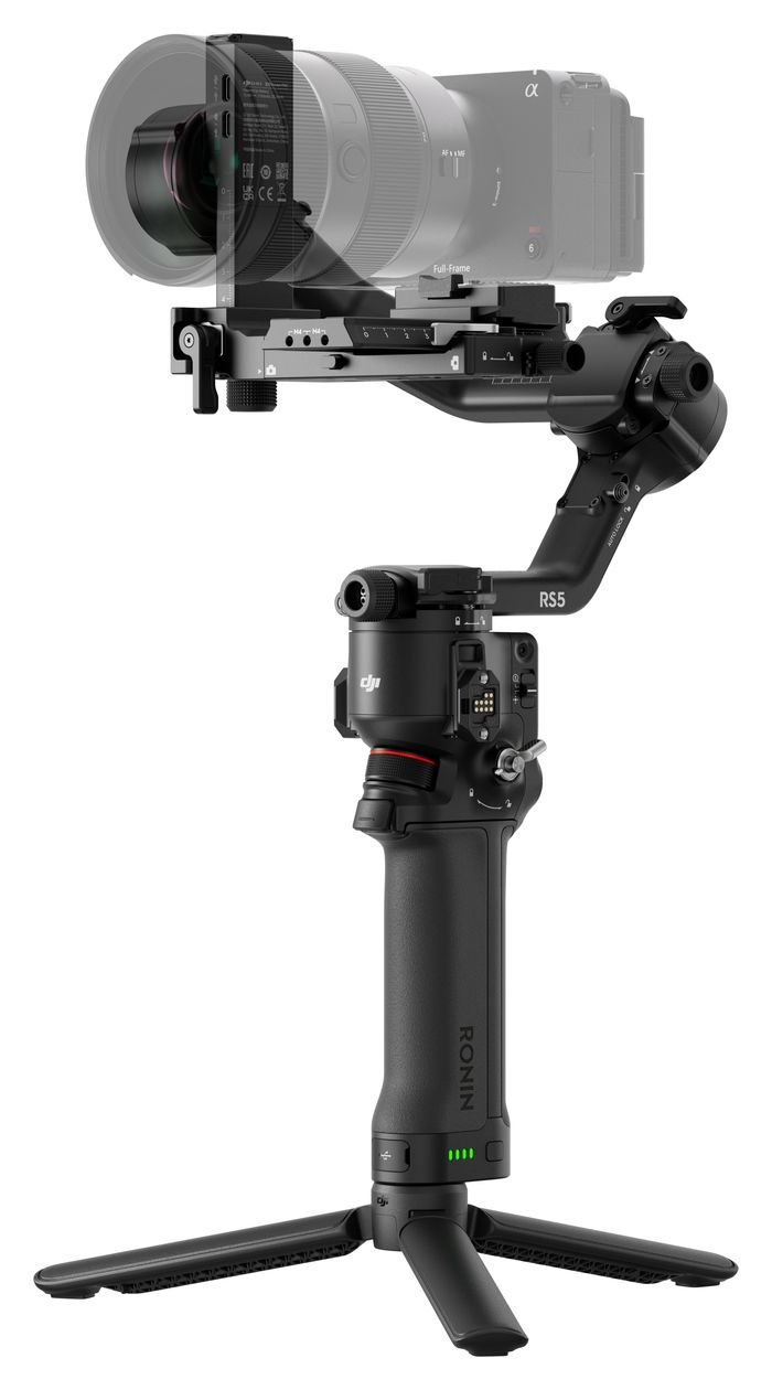 RS5 Stativ Gimbal für Kamera faltbar Bluetooth  (Schwarz) 