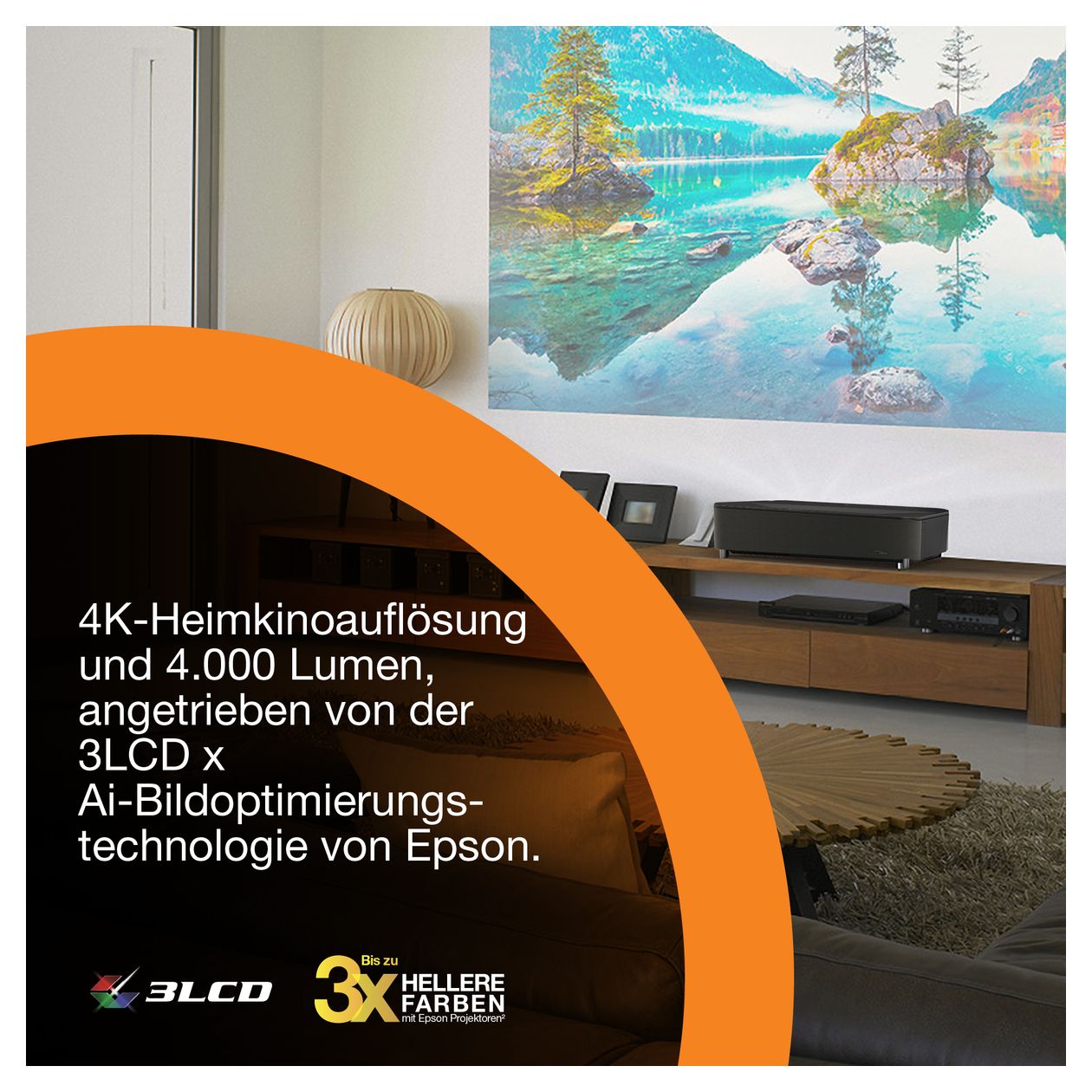 EH-LS970B UHD 4K (3840x2160) 3LCD Laser 4000 ANSI Lumen  (Schwarz) 