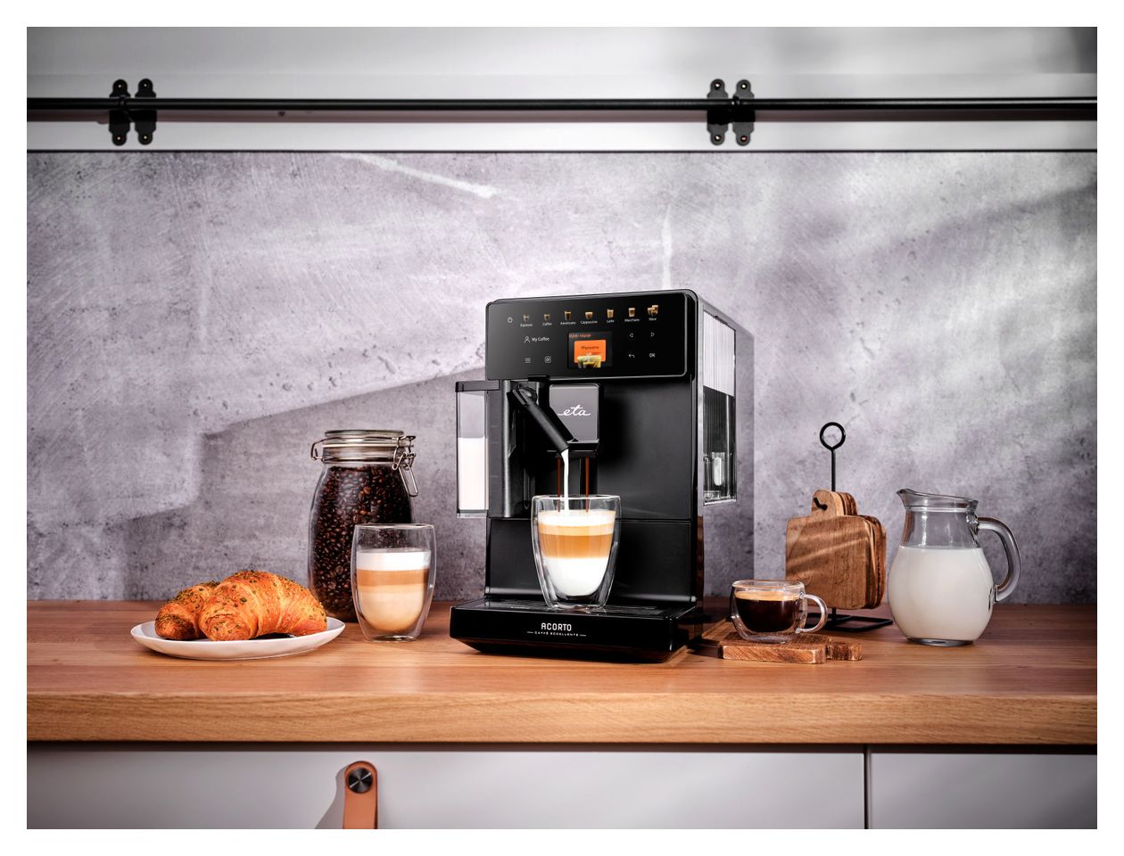 Acorto Kaffeevollautomat 19 bar 1,3 l 200 g  (Schwarz) 