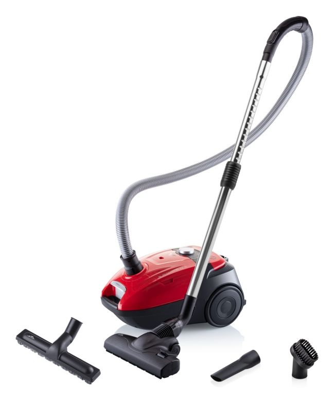 Brillan Bodenstaubsauger mit Staubbeutel 700 W  (Schwarz, Rot) 