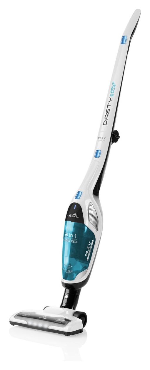 Dasty AquaPlus Handstaubsauger Beutellos bis 45 min Laufzeit 14,4 V HEPA (Schwarz, Blau, Weiß) 