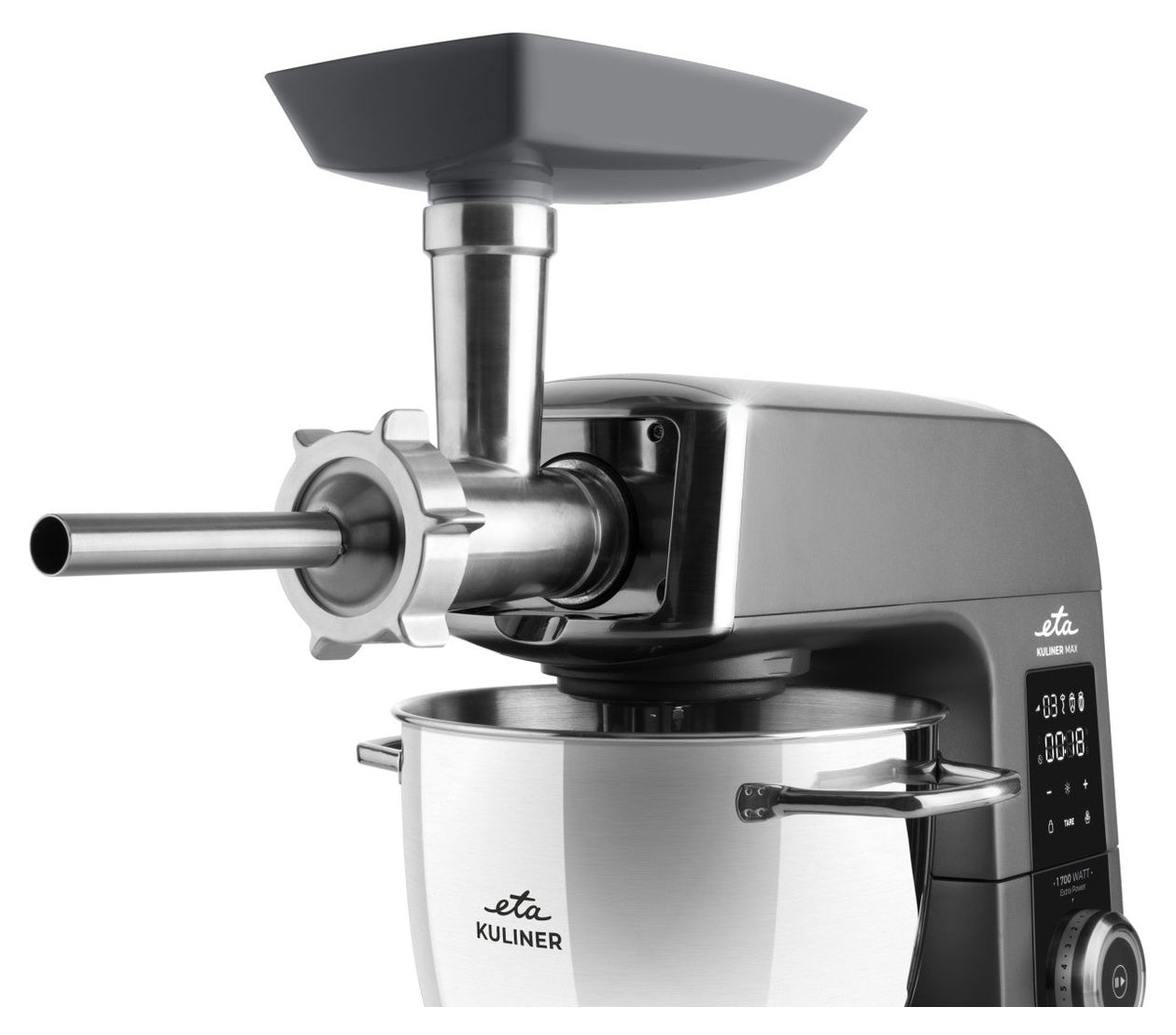 Gratus Kuliner II Max 1700 W Küchenmaschine 6,7 l mit Waage  (Grau) 