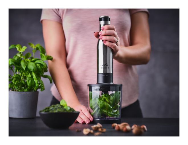 Spesso II Stabmixer 1200 W (Schwarz, Satinierter Stahl) 