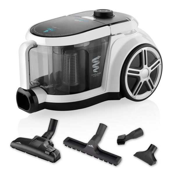 Stormy Home Bodenstaubsauger mit Staubbeutel 800 W HEPA  (Schwarz, Weiß) 