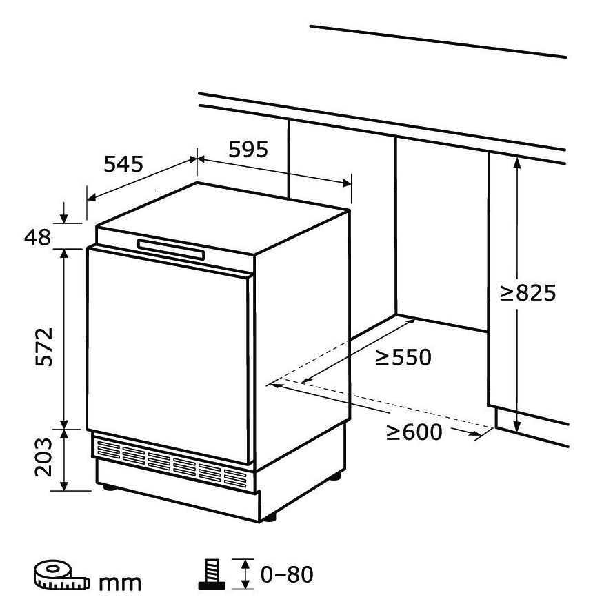 UKS140-V-FE-010D 138 l 82,5 cm Einbaukühlschrank EEK: D 74 kWh Jahr 