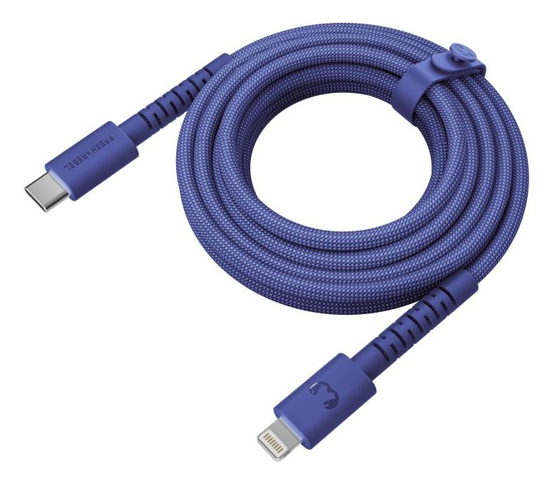 FlexWave Rundkabel Lightning auf USB C Männlich 2 m  (Blau) 
