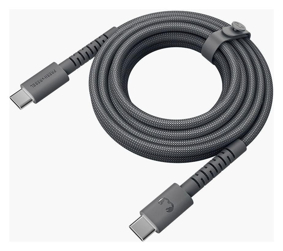 FlexWave Rundkabel USB C auf USB C Männlich bis 60 W 3 m  (Schwarz) 