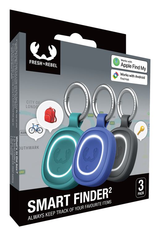 Smart Finder 2 3er Pack Apple Find My, Google's Find Hub (Blau, Grün, Schwarz) 