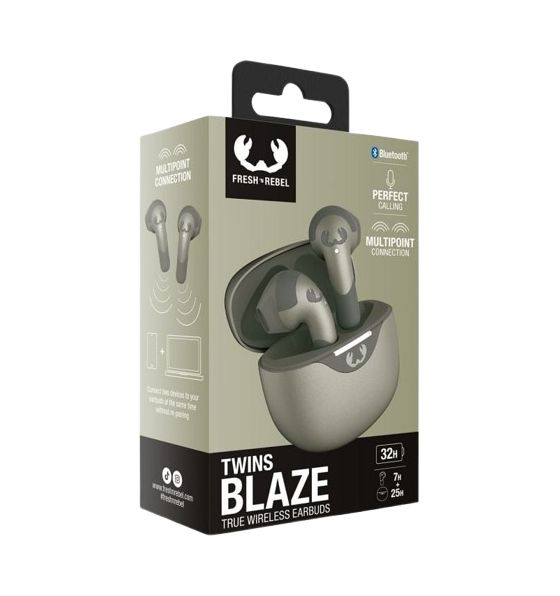 Twins Blaze In-Ear Bluetooth Kopfhörer Kabellos TWS 7 h Laufzeit IPX4 USB Typ-C  (Grün) 