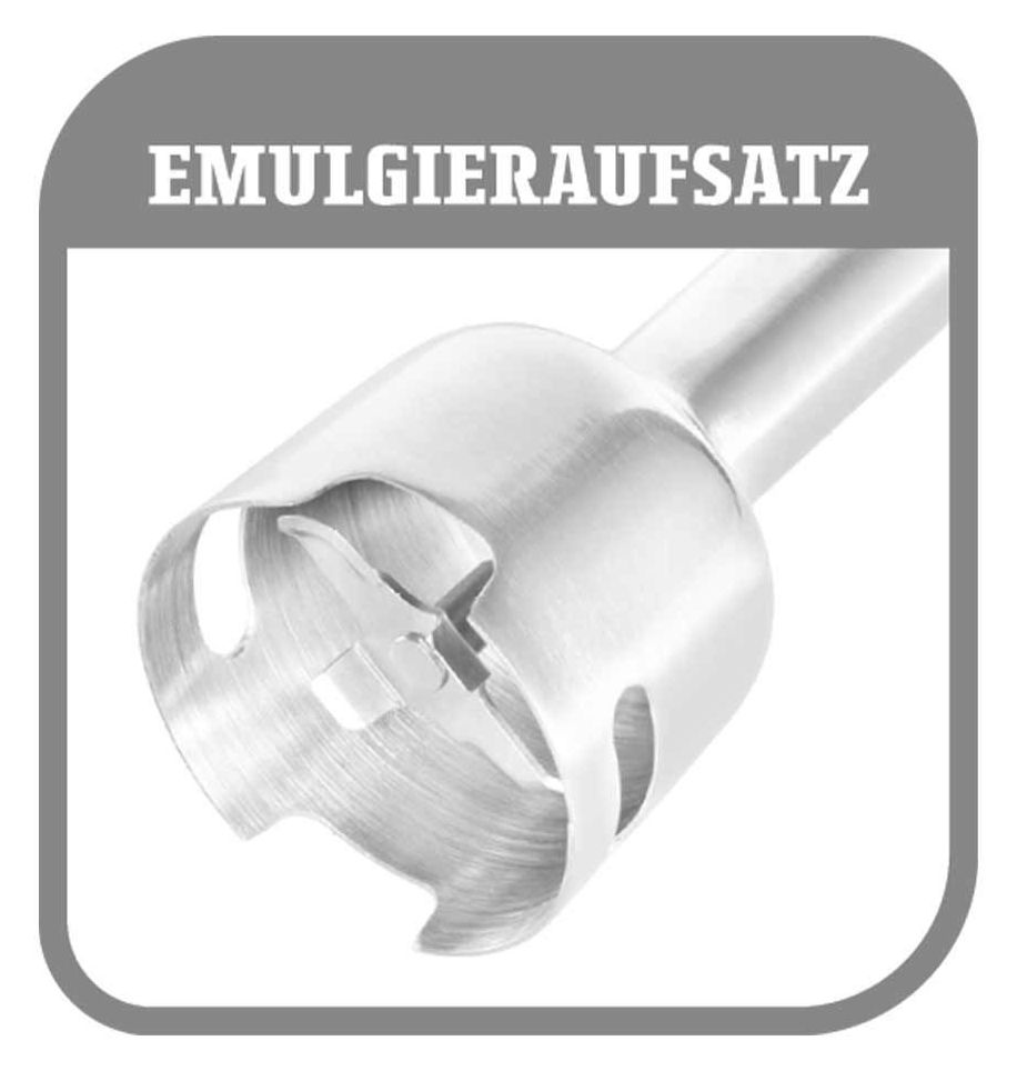 40972 Design Power Stabmixer Set 5-in-1 Stabmixer 1200 W 20 Stufen  (Schwarz, Edelstahl) 