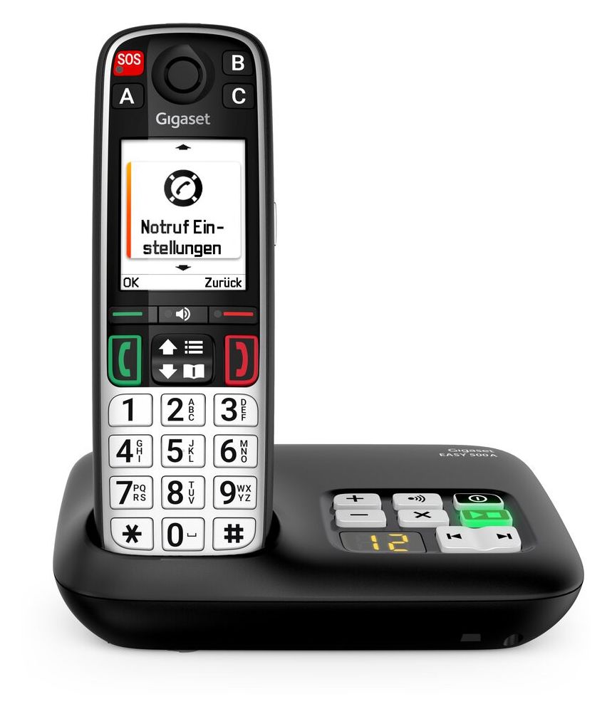 Easy 500A Analoges/DECT-Telefon  (Schwarz, Silber) 