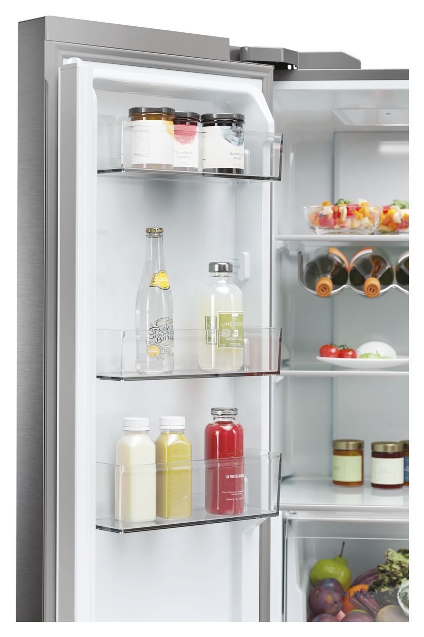 HCR5919ENMP Side-by-Side Kühl-/ Gefrierkombination 354 l / 174 l 329 kWh NoFrost 1900 mm x 908 mm  (Platin, Edelstahl) 