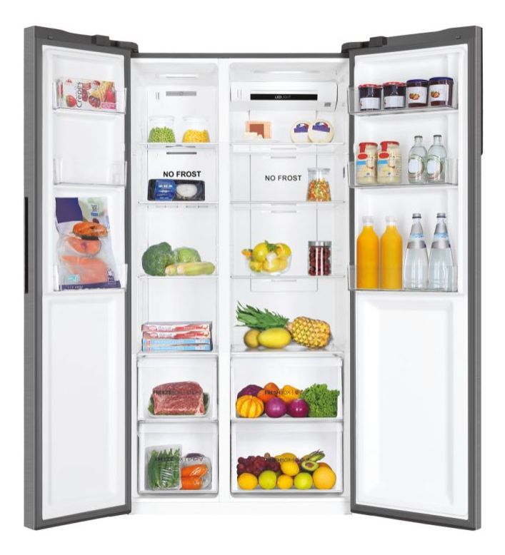 HSR3918FNPG Side-by-Side Kühl-/ Gefrierkombination 337 l / 191 l 399 kWh NoFrost 1775 mm x 908 mm  (Silber) 