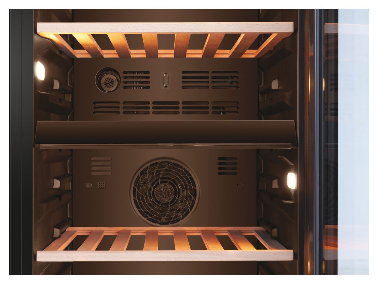 HWS79GDG Weinkühler Freistehend EEK: G 2 Zonen 79 Flasche(n) 