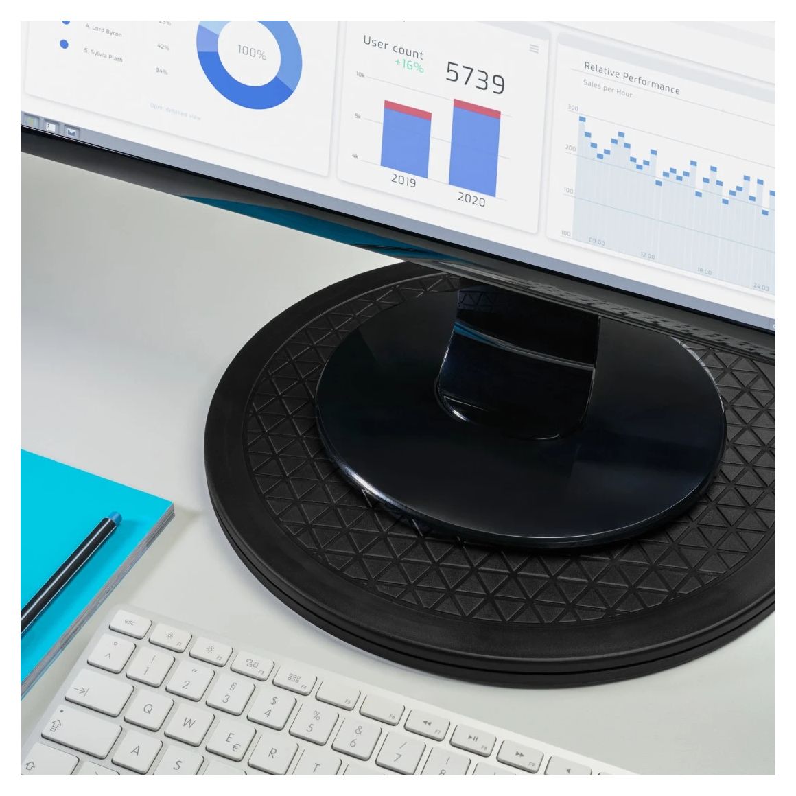 220892 Monitor-Drehteller L Tisch/Bank Halterung 80 kg 