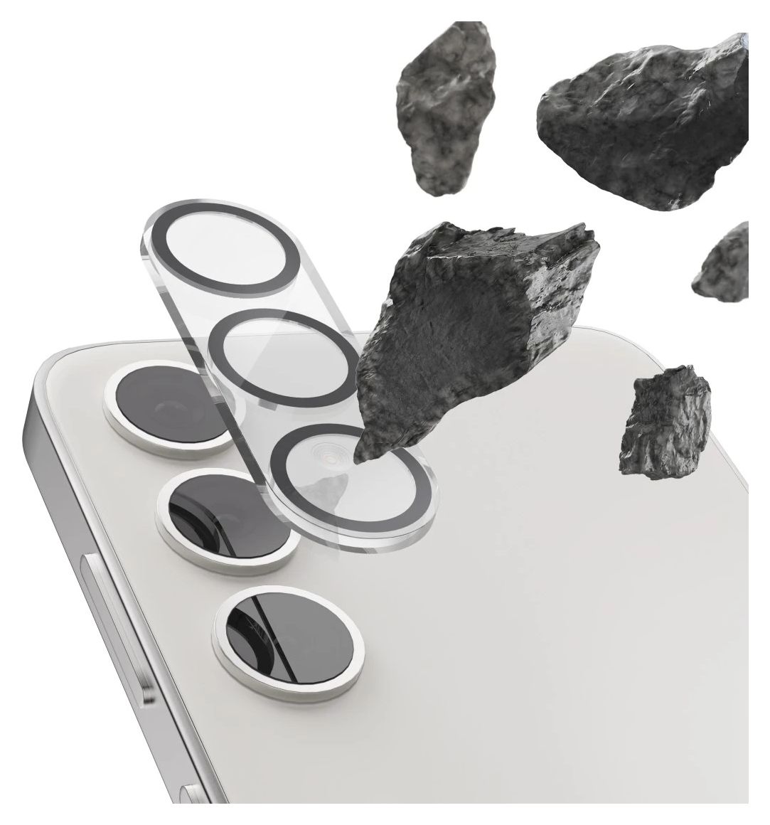 228525 Cam Protect Kameraobjektivschutz gehärtetes Glas 9H für  Samsung Galaxy S25 Ultra Fallbeständig, Schlagfest, Schlagfest, Kratzresistent, Splitterfrei, Stoßfest 