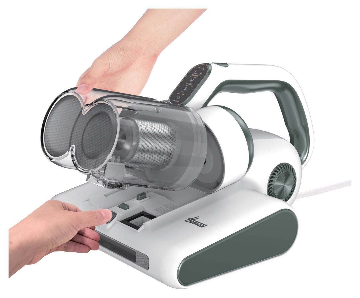 HMC510UV Milbensauger Handstaubsauger Beutellos Schaum  (Salbei, Weiß) 