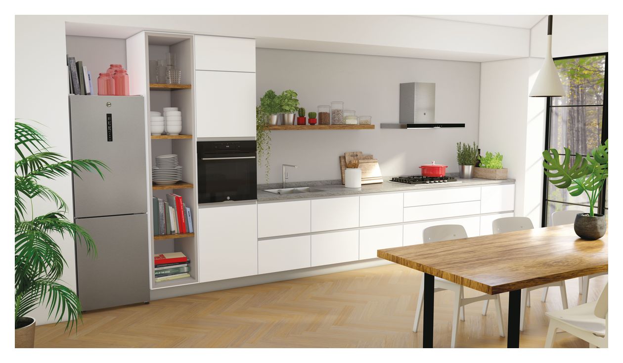 HOCE7620DX 258 l / 119 l Kühl-Gefrierkombi freistehend NoFrost 211 kWh Jahr  (Edelstahl) 