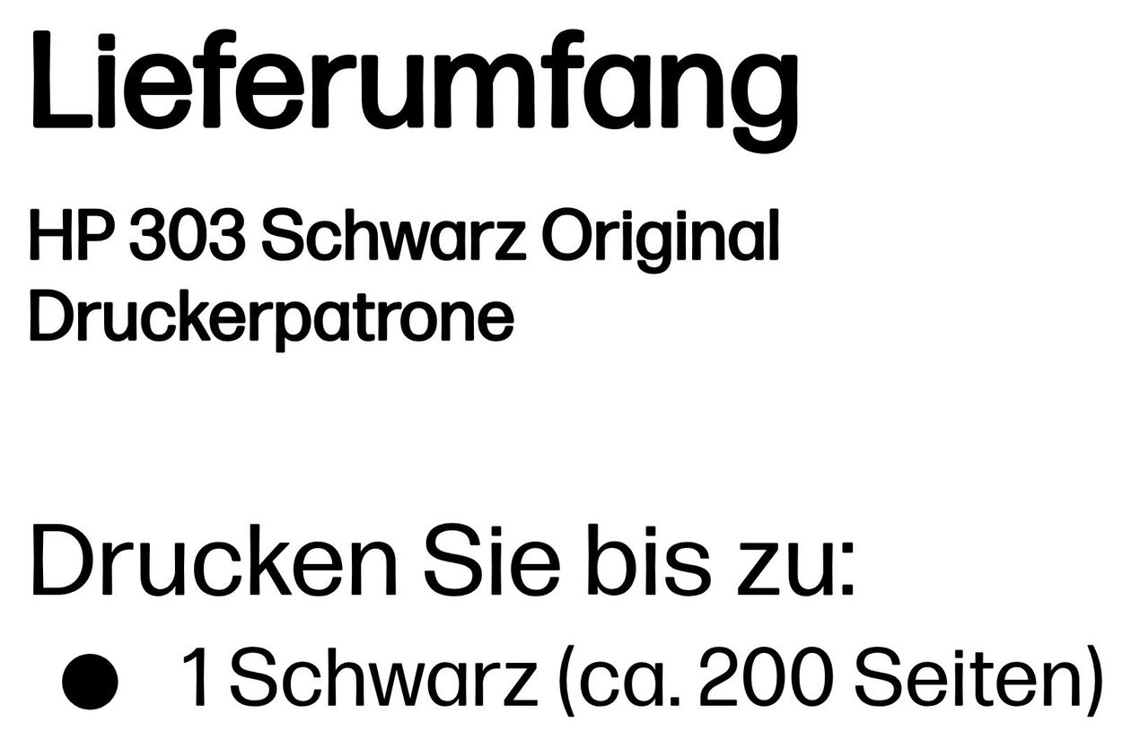 Nr.303 originale Druckerpatronen Schwarz 200 Seiten 