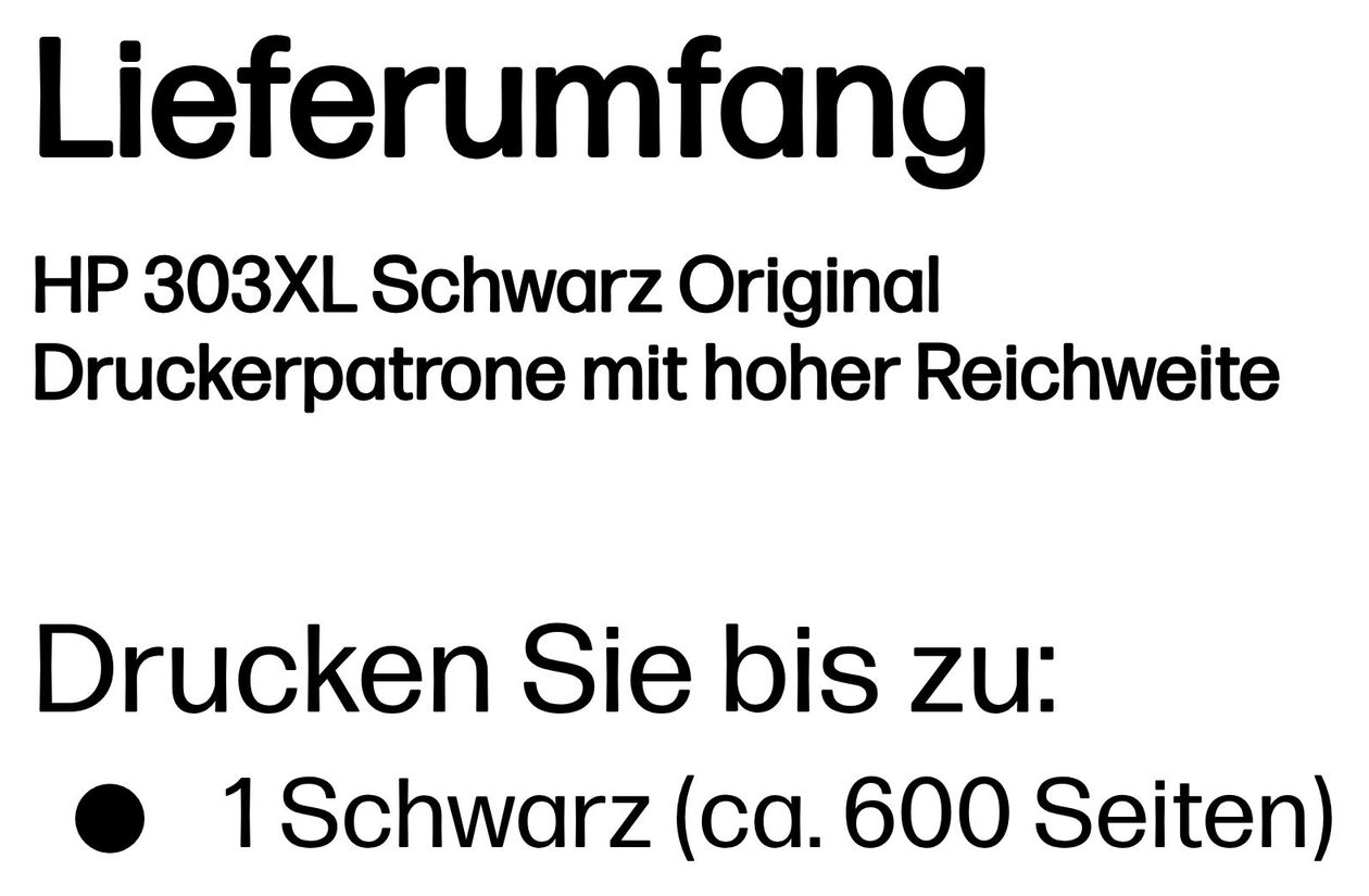 Nr.303XL Druckerpatronen Schwarz 12 ml 600 Seiten 