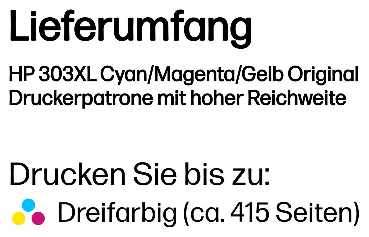 Nr.303XL Druckerpatronen Cyan, Magenta, Gelb 
