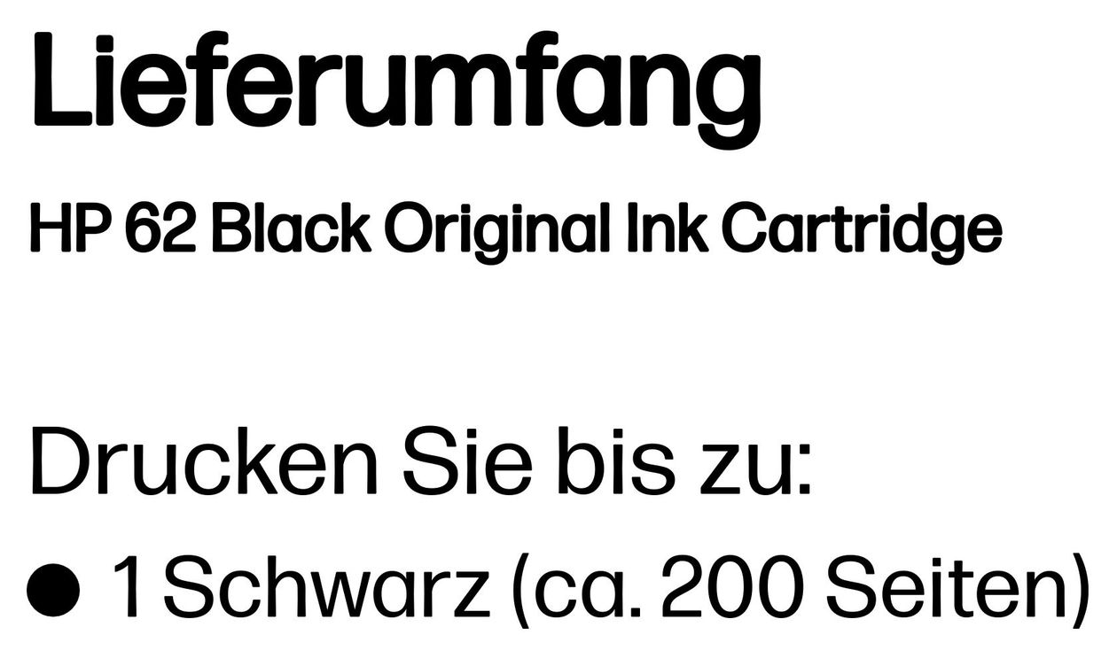 Nr.62 Druckerpatronen Schwarz 4 ml 200 Seiten 