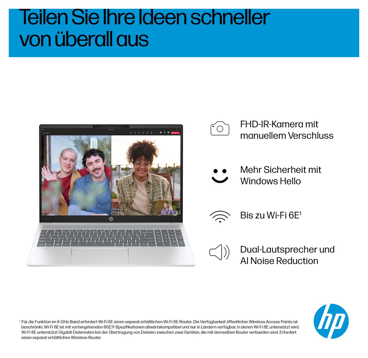 OmniBook 5 16-af1655ng 2K Ultra HD Notebook 40,6 cm (16 Zoll) 1920 x 1200 Pixel 16 GB Ram 1 TB SSD Windows 11 Home Intel Core Ultra 5 max. 4,8 GHz intern  (Silber) 