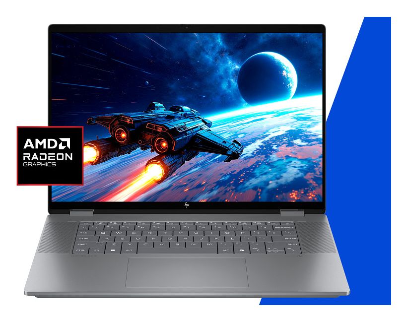 OmniBook X Flip 16-ar0677ng 2K Ultra HD Notebook 40,6 cm (16 Zoll) 2880 x 1800 Pixel 1 TB SSD Windows 11 Home AMD Ryzen 7 max. 5 GHz  (Silber) 