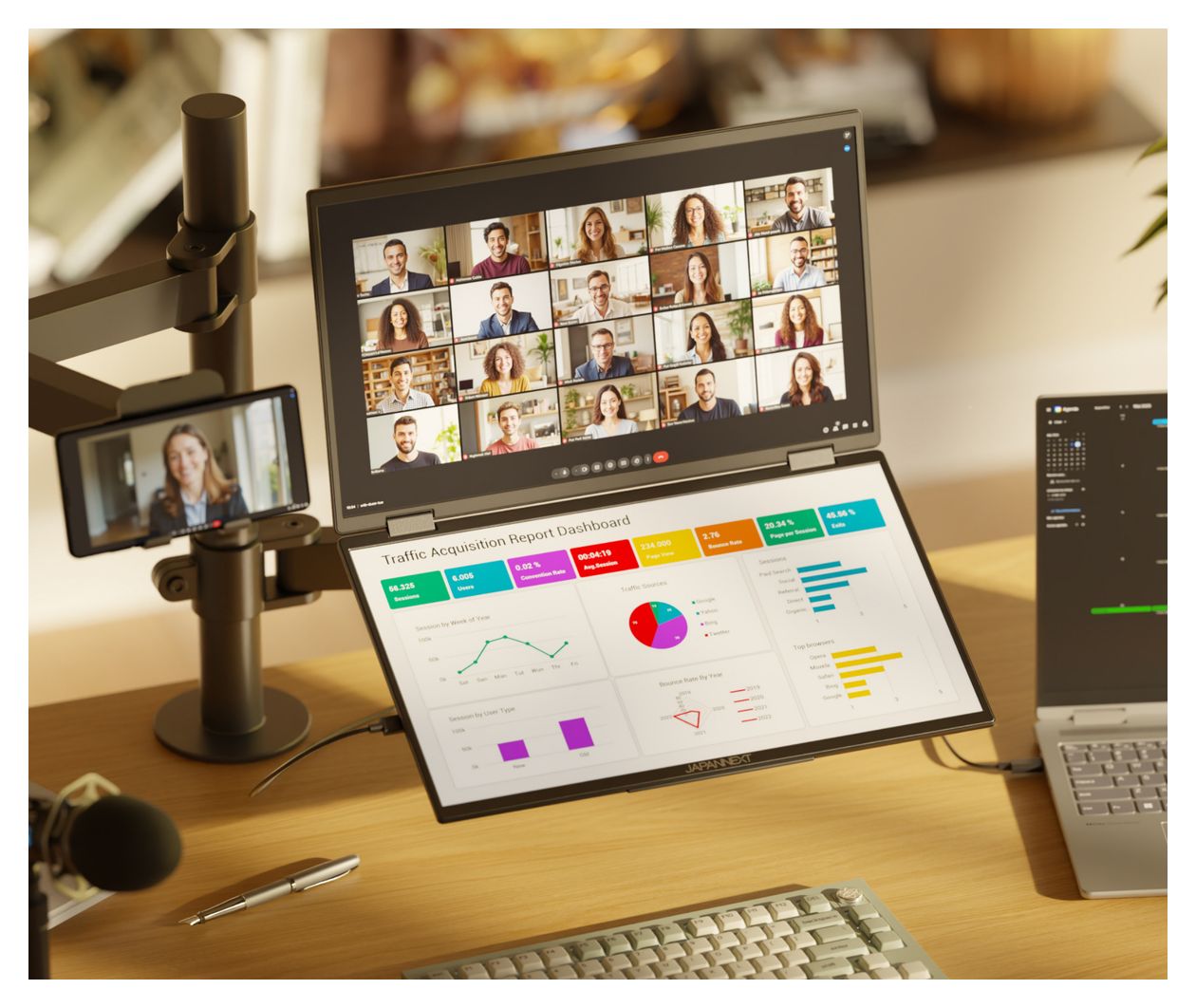 JN-DMD-IPS156F Full HD Monitor 39,6 cm (15.6 Zoll) 16:9 20 ms 250 cd/m²  (Schwarz) 