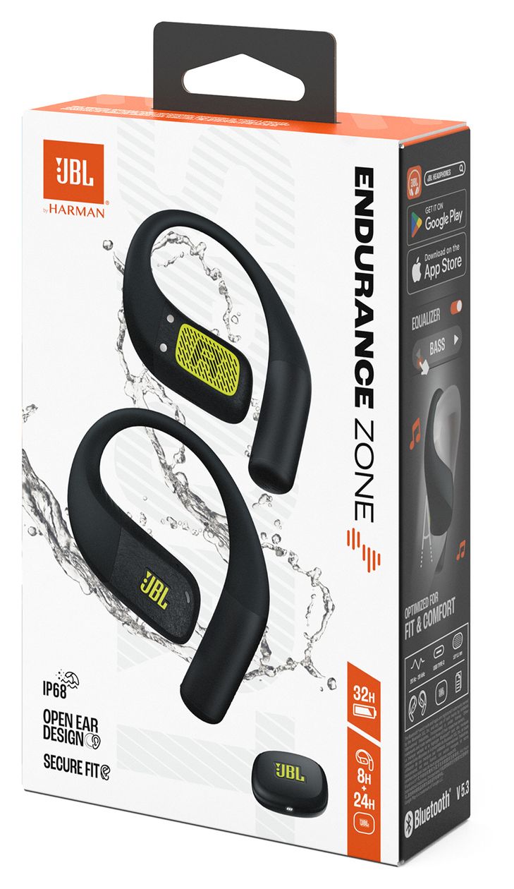 Endurance Zone In-Ear Bluetooth Kopfhörer kabellos 32 h Laufzeit IP68  (Schwarz, Limette) 