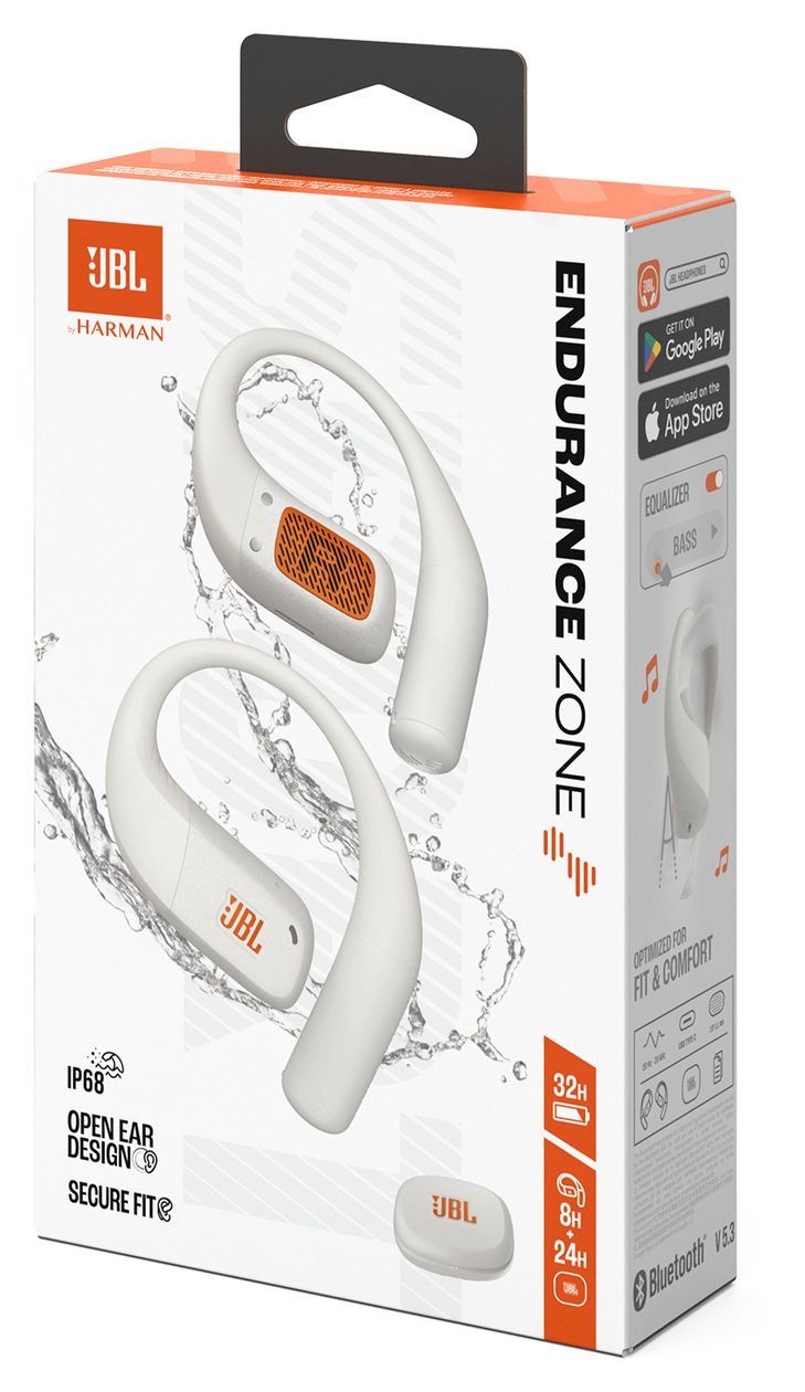 Endurance Zone In-Ear Bluetooth Kopfhörer kabellos 32 h Laufzeit IP68  (Weiß) 