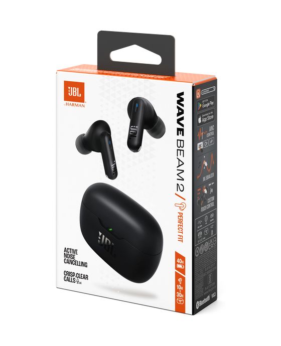 Wave Beam 2 In-Ear Bluetooth Kopfhörer kabellos IP54, IPX2  (Schwarz) 