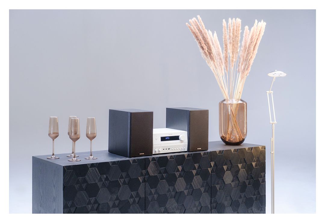 M-822DAB Heim-Audio-Mikrosystem DAB, DAB+, FM 50 W Bluetooth  (Schwarz, Weiß) 