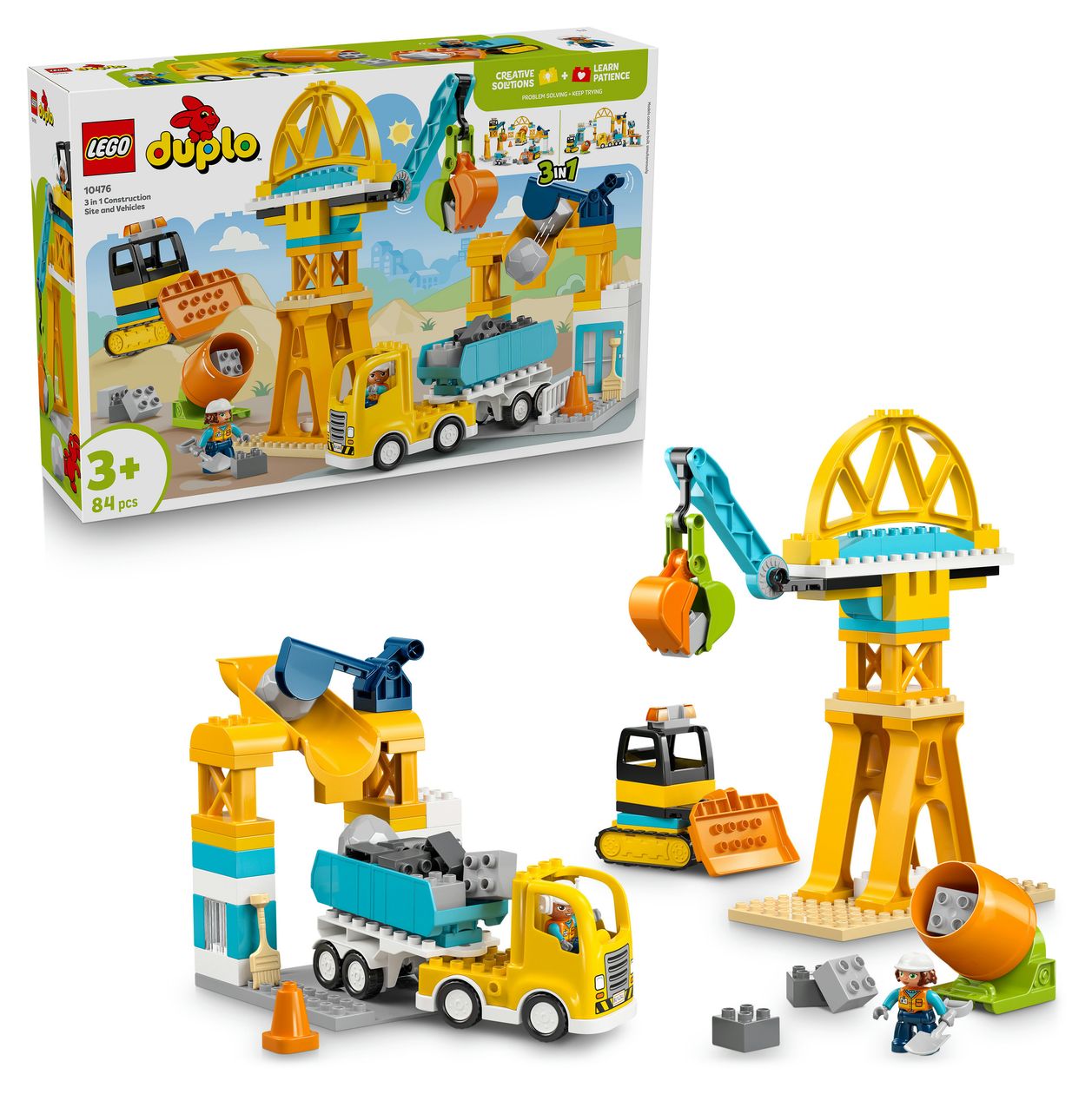 Baustelle mit Baufahrzeugen – 3-in-1-Set 
