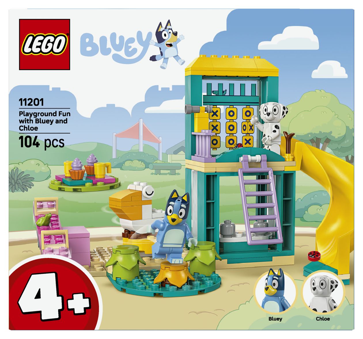 Bluey und Chloe auf dem Spielplatz 