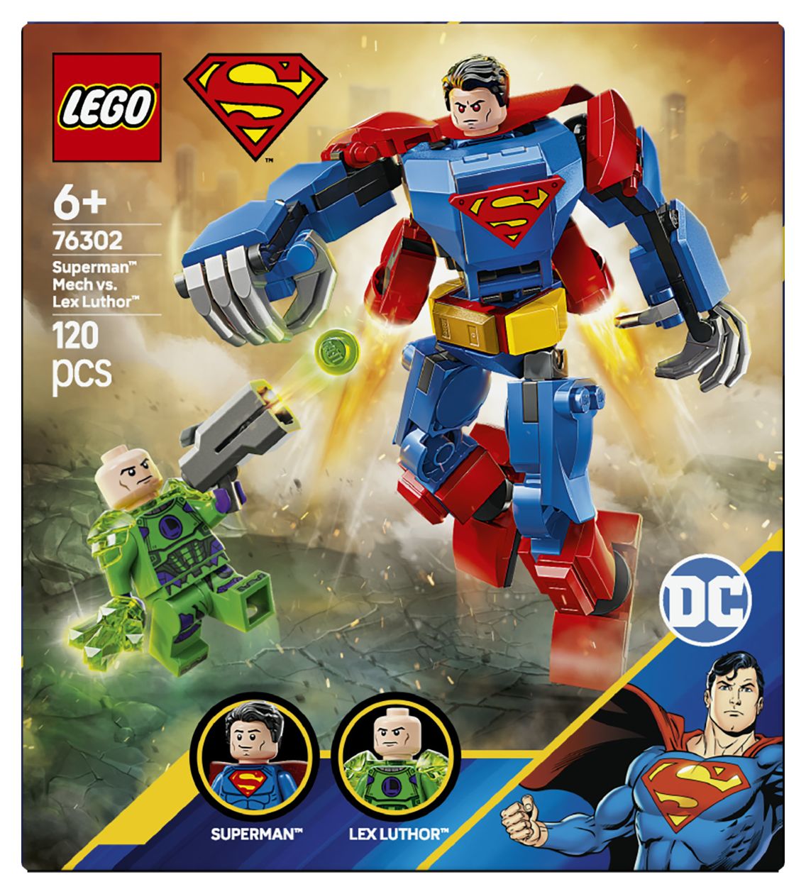 DC Superman Mech vs. Lex Luthor Bauset 120 Teile  (Mehrfarbig) 