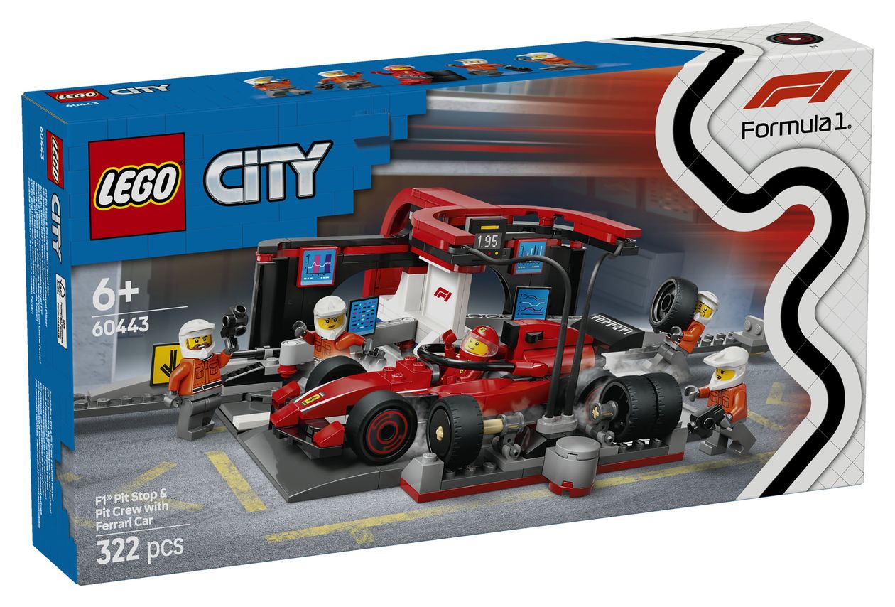 F1® Boxenstopp mit Boxencrew und Ferrari Flitzer 