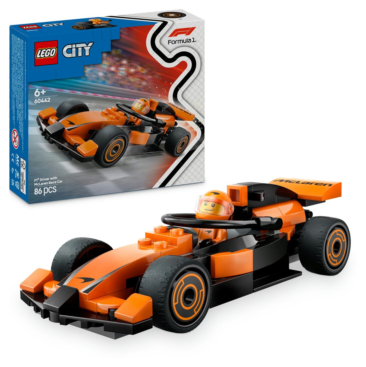 F1® Rennfahrer mit McLaren Rennauto 