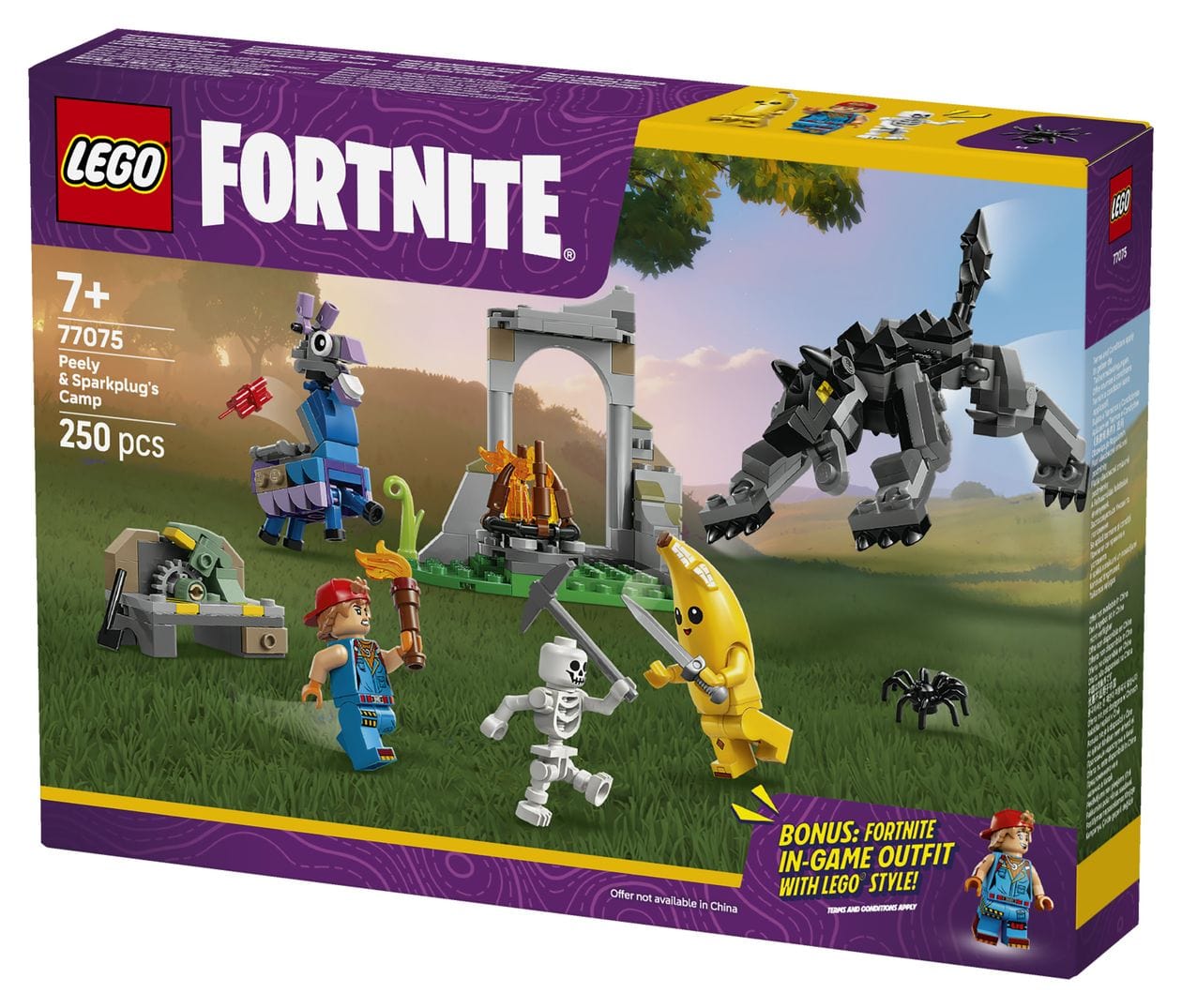 Fortnite Das Lager von Schali und der Zündkerzenkünstlerin Bauset 250 Teile  (Mehrfarbig) 