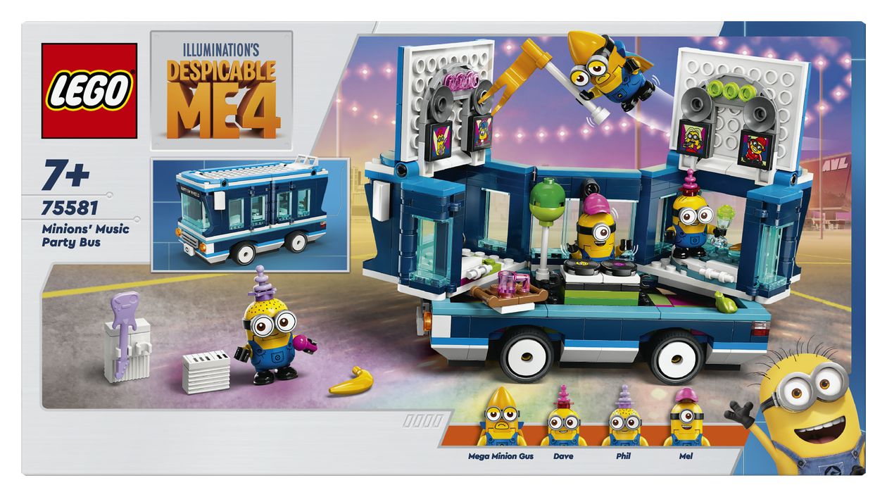 Ich Einfach unverbesserlich 4 Minions und der Party Bus Bauset 379 Teile  (Mehrfarbig) 