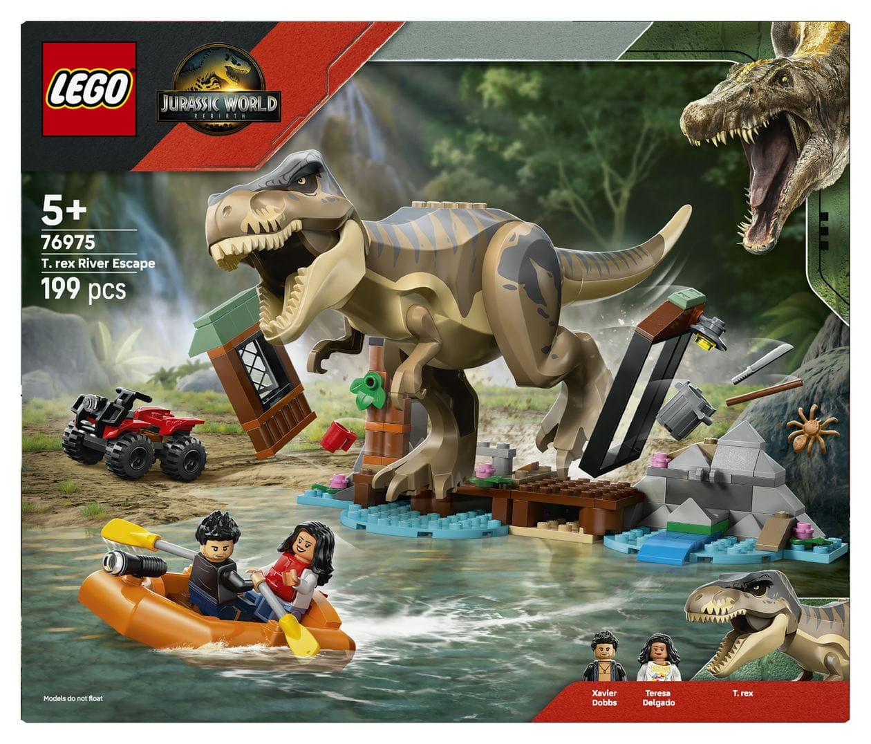 Jurassic World Flucht vor dem T.Rex Bauset 199 Teile  (Mehrfarbig) 