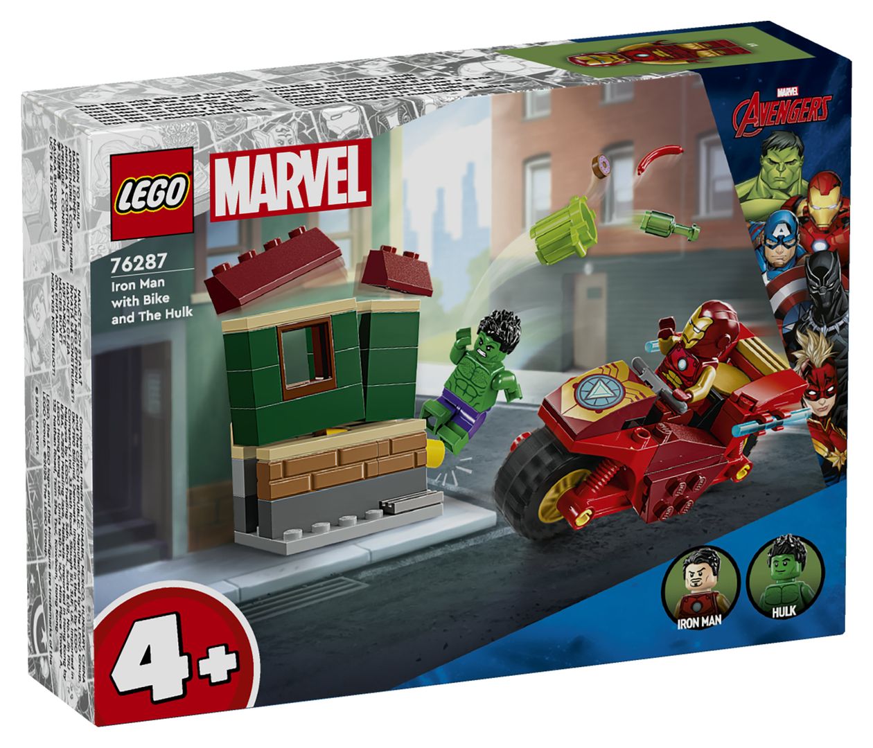 Marvel Iron Man mit Bike und der Hulk Bauset 68 Teile  (Mehrfarbig) 