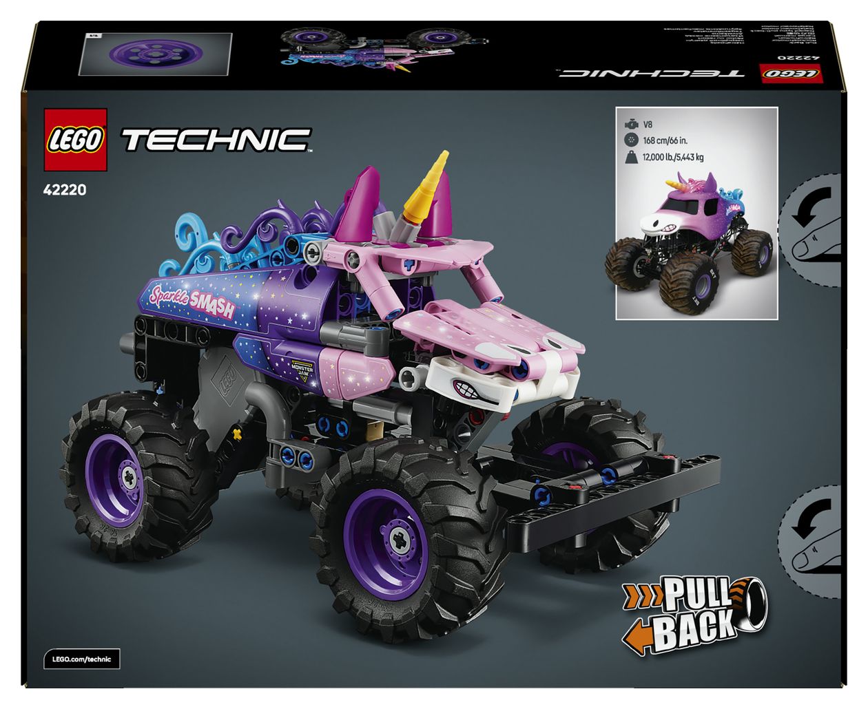 Monster JamTM Sparkle SmashTM mit Rückziehmotor 
