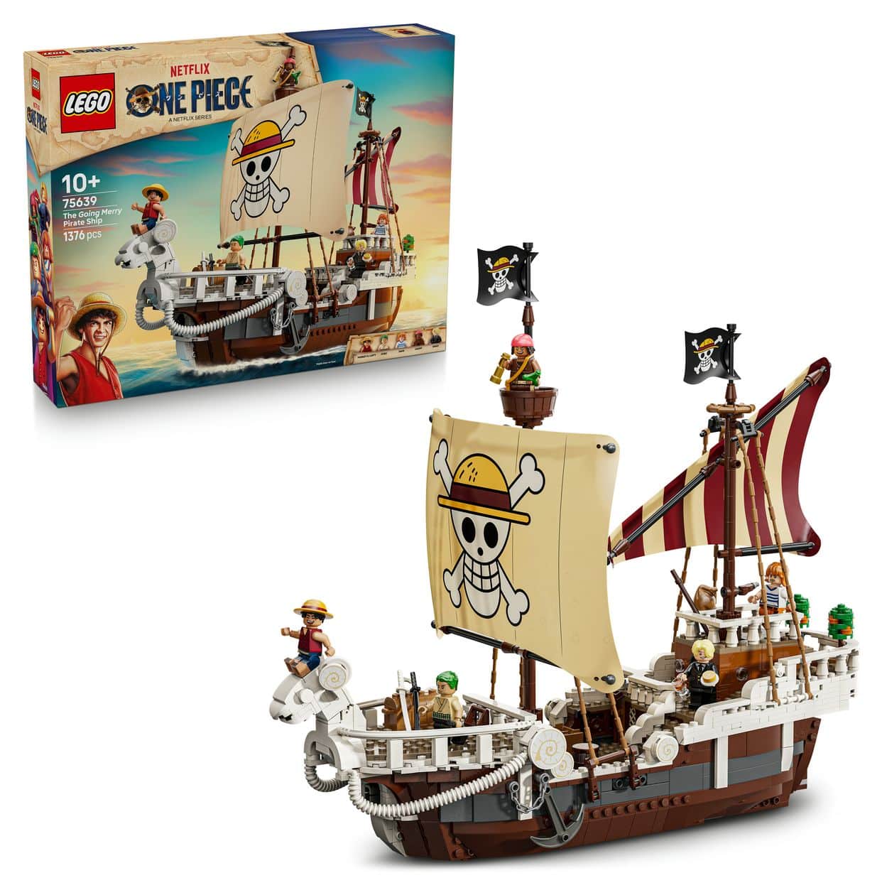 ONE PIECE Das Piratenschiff Flying Lamb Bauset 1376 Teile  (Mehrfarbig) 