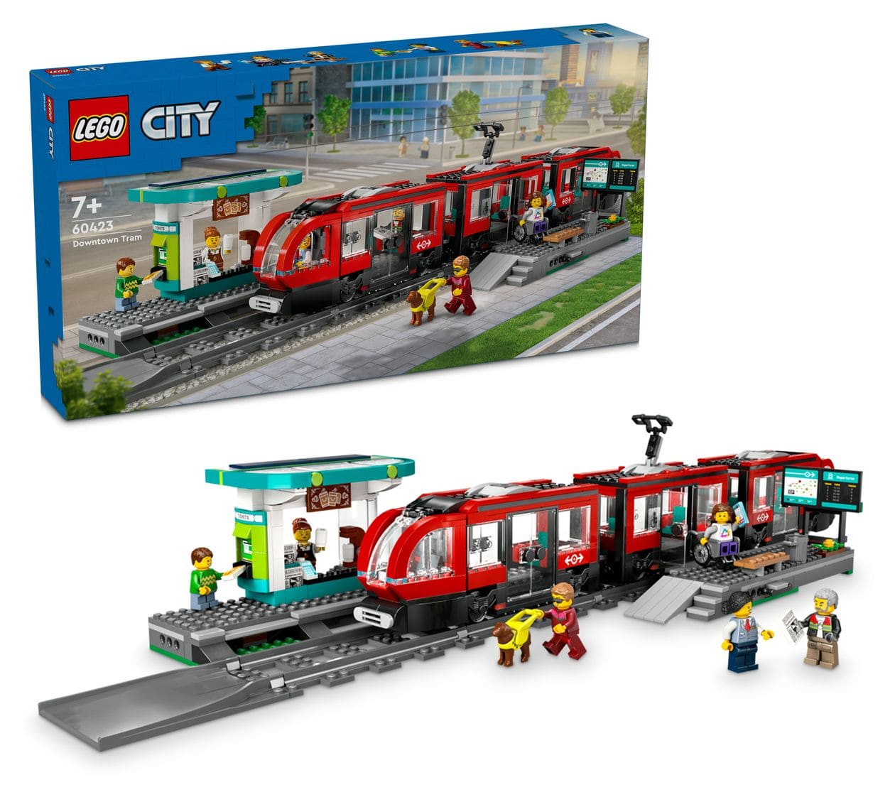 Straßenbahn mit Haltestelle 