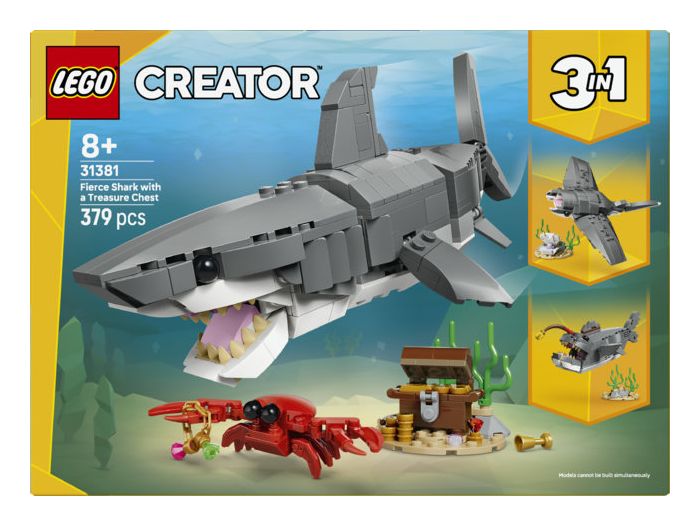 Wilder Hai mit Schatztruhe 