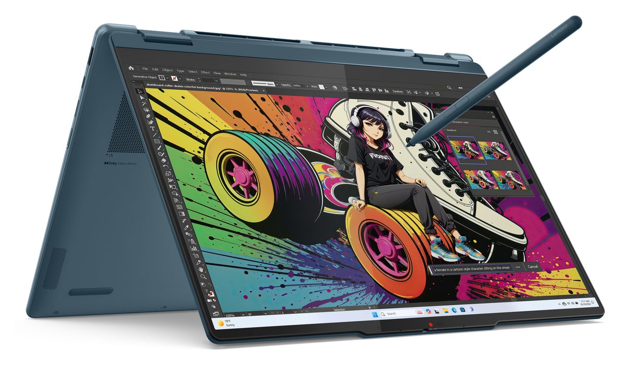 Yoga 7 4AKP10 Copilot+ WUXGA Notebook 35,6 cm (14 Zoll) 1920 x 1200 Pixel 16 GB Ram 512 GB SSD Windows 11 Home AMD Ryzen 5 max. 4,8 GHz intern  (Türkis) 