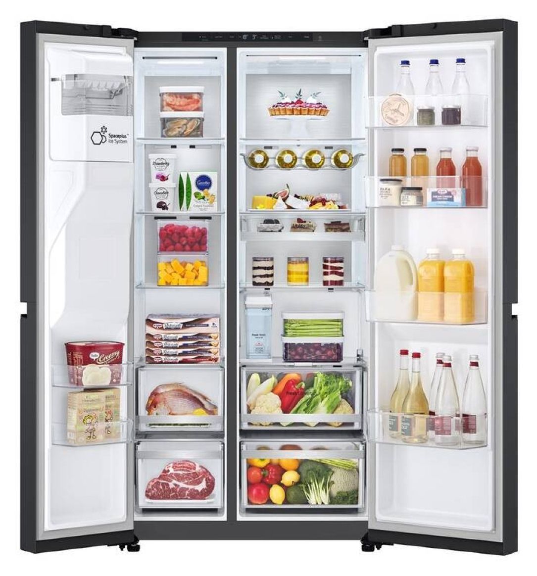 GSLE91EVAC Side-by-Side Kühl-/ Gefrierkombination 407 l / 221 l 224 kWh NoFrost 1790 mm x 913 mm  (Schwarz) 