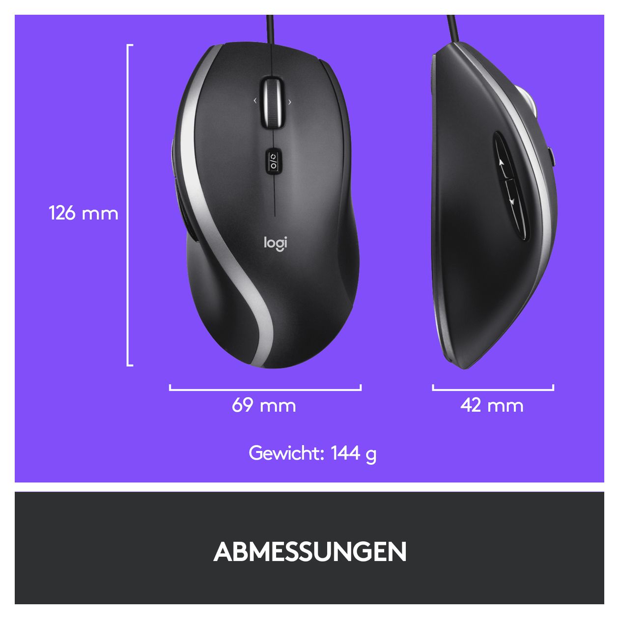 M500s Advanced Corded 4000 DPI Büro Maus Optisch 
