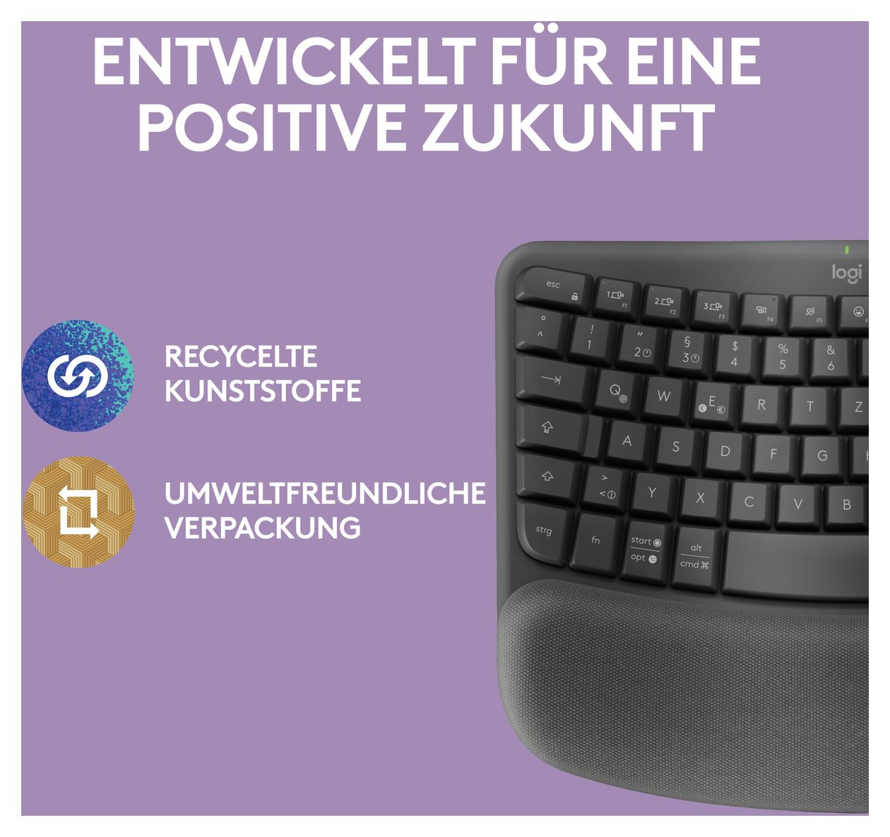 Wave Keys Büro Tastatur RF Wireless + Bluetooth 2.4 GHz  (Graphit) 